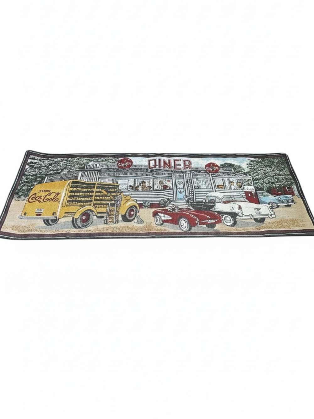 Coca Cola Diner Coke Delivery Hot Rods Table Runner